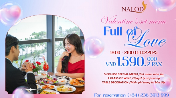 A Romantic Valentine’s Dinner – Full of Love set menu